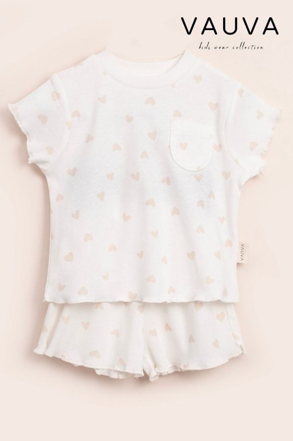 Pocketed Set Girls' T-Shirt and Shorts Outfit