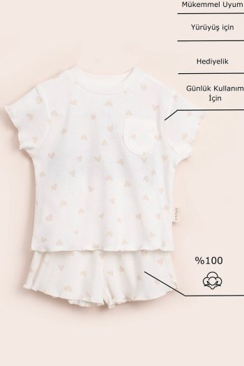 Pocketed Set Girls' T-Shirt and Shorts Outfit