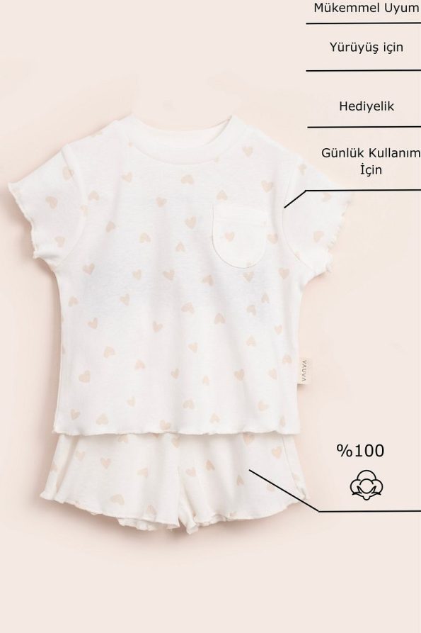 Pocketed Set Girls' T-Shirt and Shorts Outfit