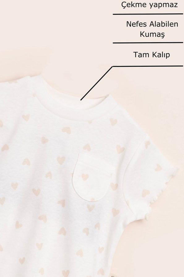 Pocketed Set Girls' T-Shirt and Shorts Outfit