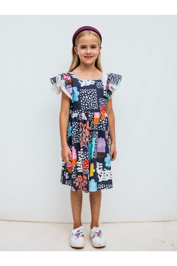 SheShe Girls' Dress - Navy