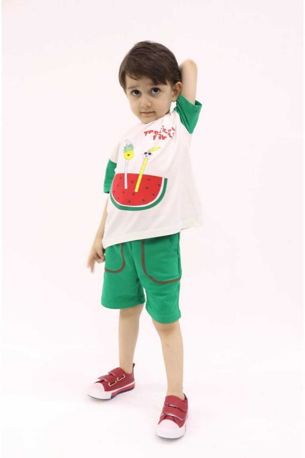BALKABAĞI Tropical Party Boys' Shorts & Oversized T-Shirt Set