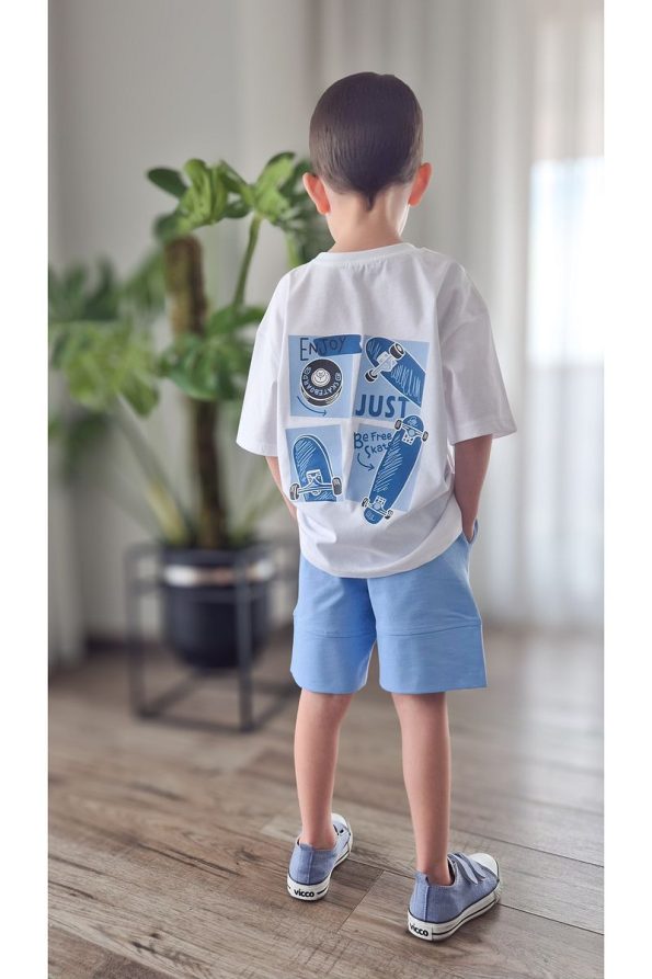 Pumpkin Skateboard Boys Summer Oversized Outfit (2-9 Years)