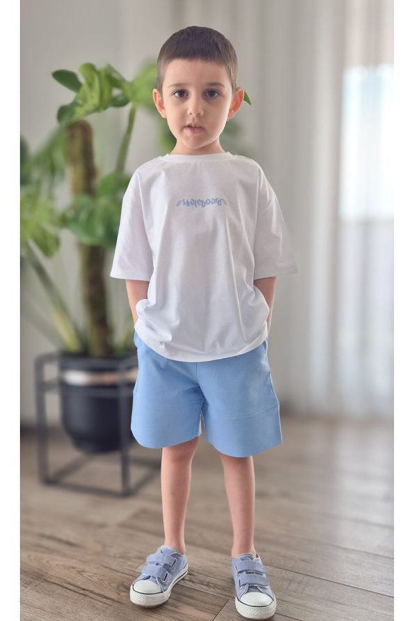 Pumpkin Skateboard Boys Summer Oversized Outfit (2-9 Years)