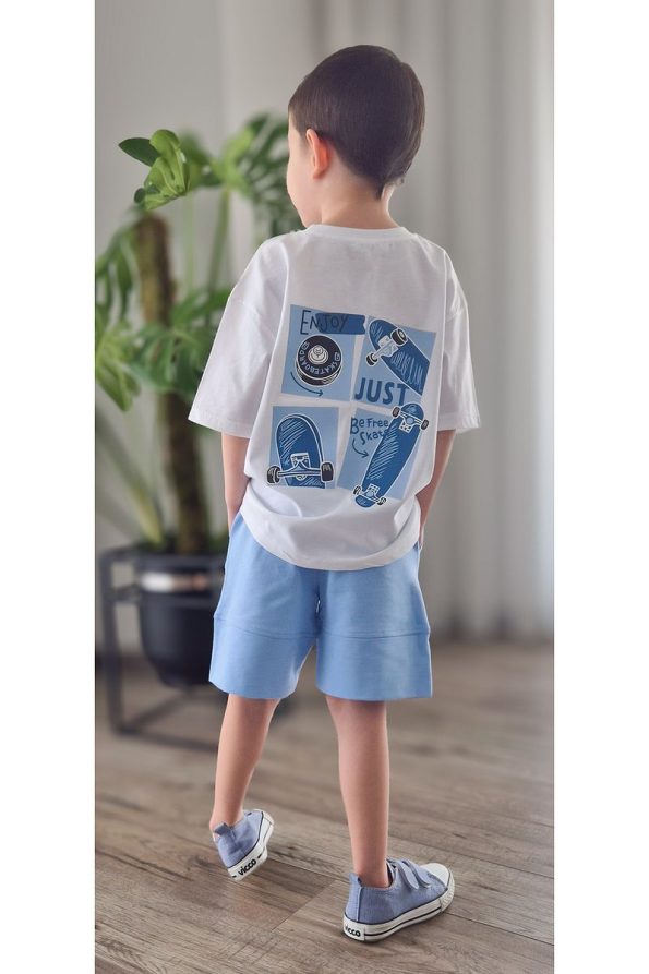 Pumpkin Skateboard Boys Summer Oversized Outfit (2-9 Years)
