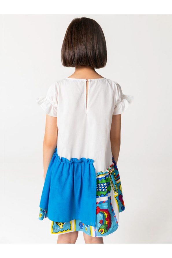 SheShe Fish Print Summer Dress for Girls