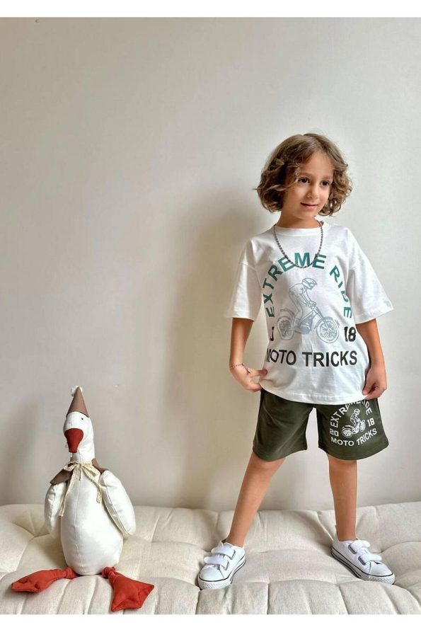 Yigit Boutique Printed Boys' Shorts Set