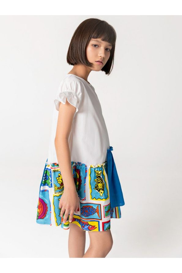 SheShe Fish Print Summer Dress for Girls