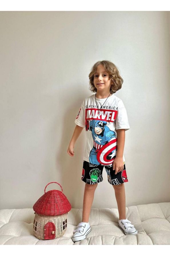 Yigit Boutique Marvel Printed Boys' Shorts Set