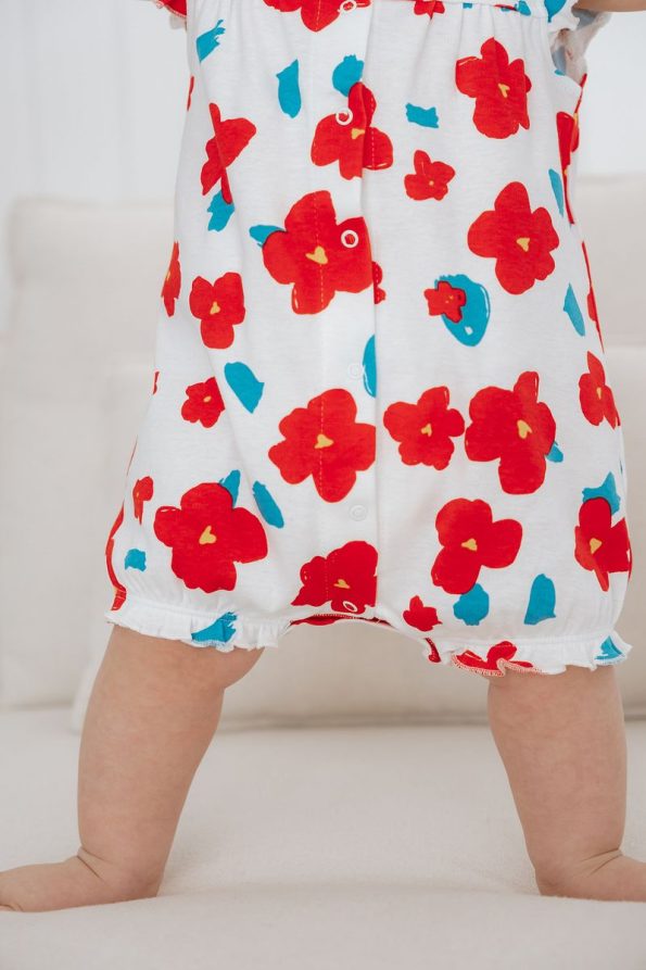 Lilabio 100% Cotton Ruffled Baby Romper