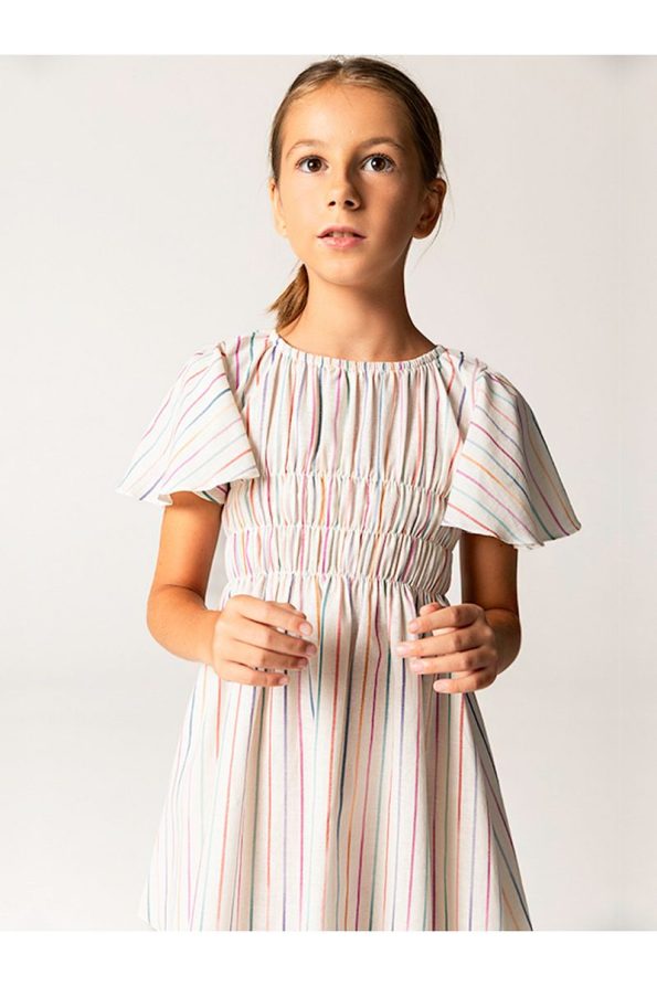SheShe Striped Loose Fit Dress for Girls