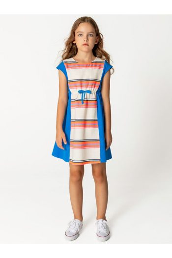SheShe Striped Sporty Dress for Girls