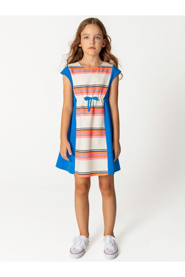 SheShe Striped Sporty Dress for Girls