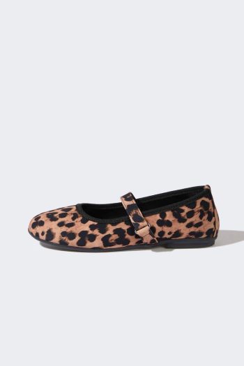Leopard Print Slip-On Ballet Flats for Girls