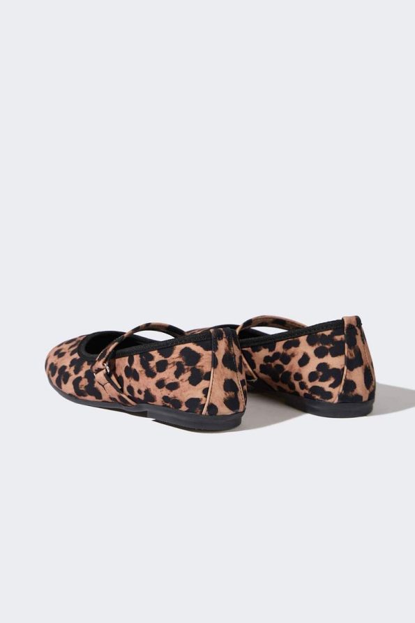 Leopard Print Slip-On Ballet Flats for Girls