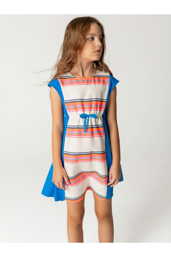 SheShe Striped Sporty Dress for Girls