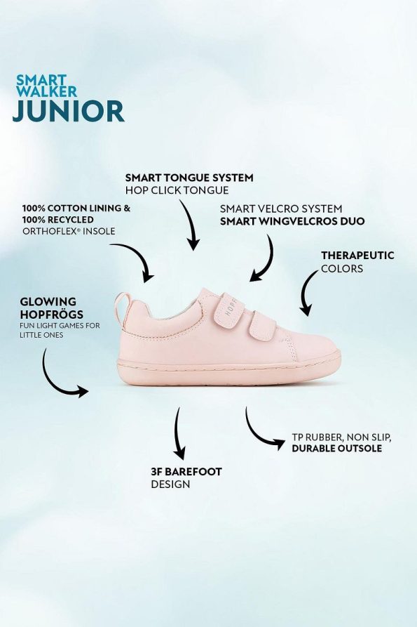 HOPFRÖG Smart Walker Junior Pink Light Barefoot Kids Shoes