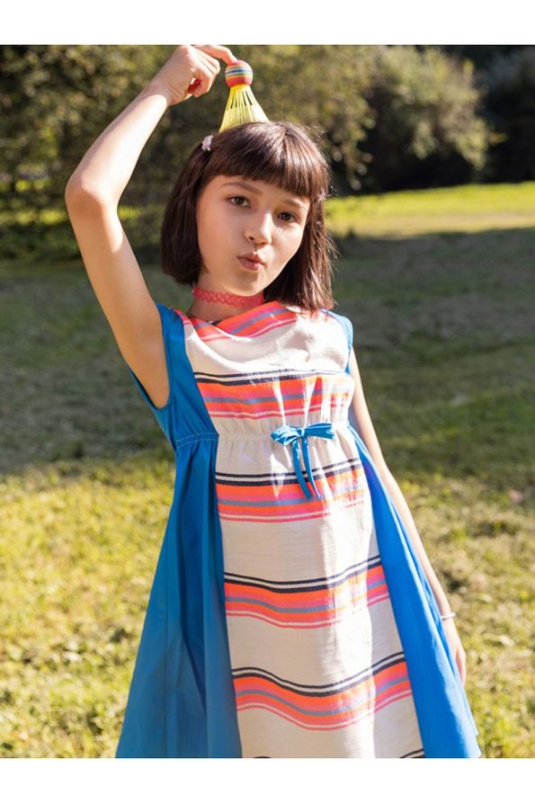 SheShe Striped Sporty Dress for Girls