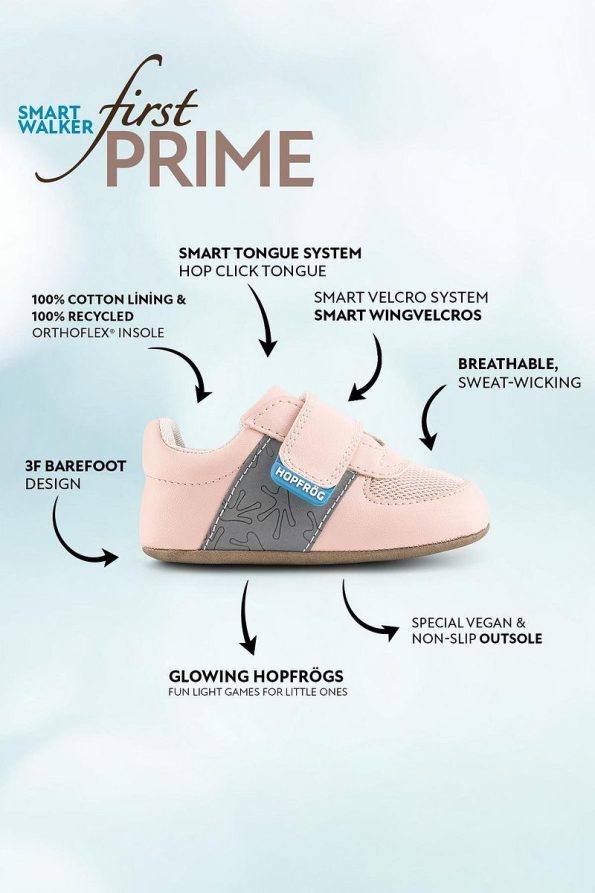 HOPFRÖG Smart Walker First Prime Airy Pink Barefoot Baby Shoes