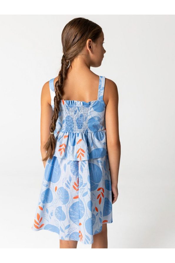 SheShe Blue Ruffle Breeze Dress for Girls