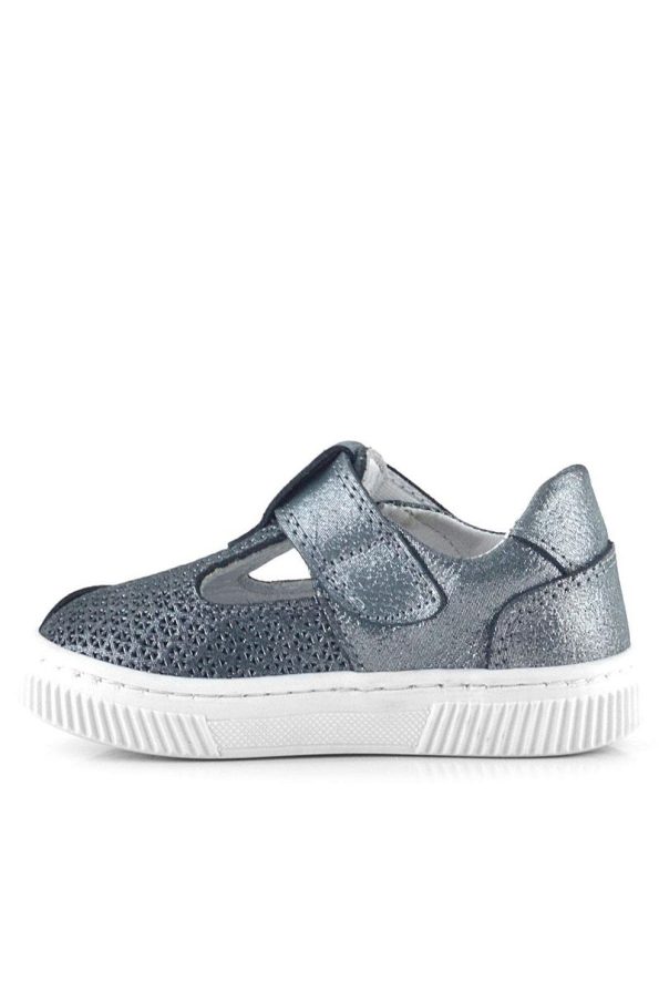 Rakerplus Bheem Genuine Leather Silver Glitter Velcro Star Detail Baby Sandals