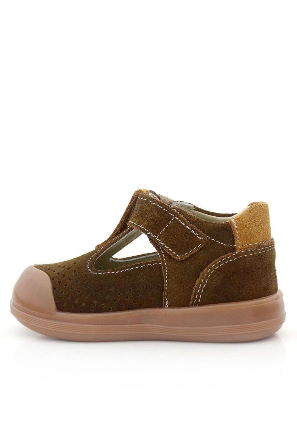 Rakerplus Shaun Genuine Leather Brown Tan Velcro Anatomical Baby Sandals