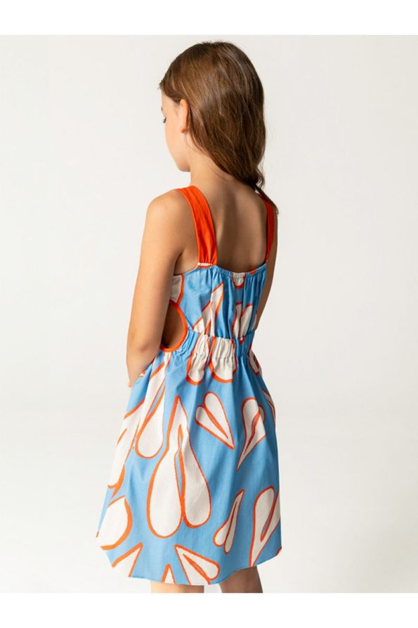SheShe Orange Strappy Dress for Girls