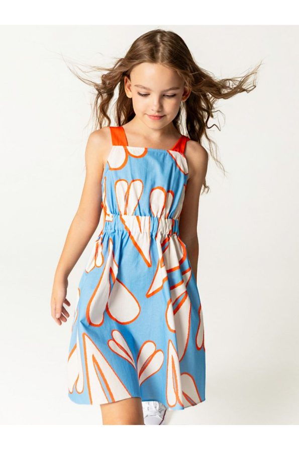SheShe Orange Strappy Dress for Girls