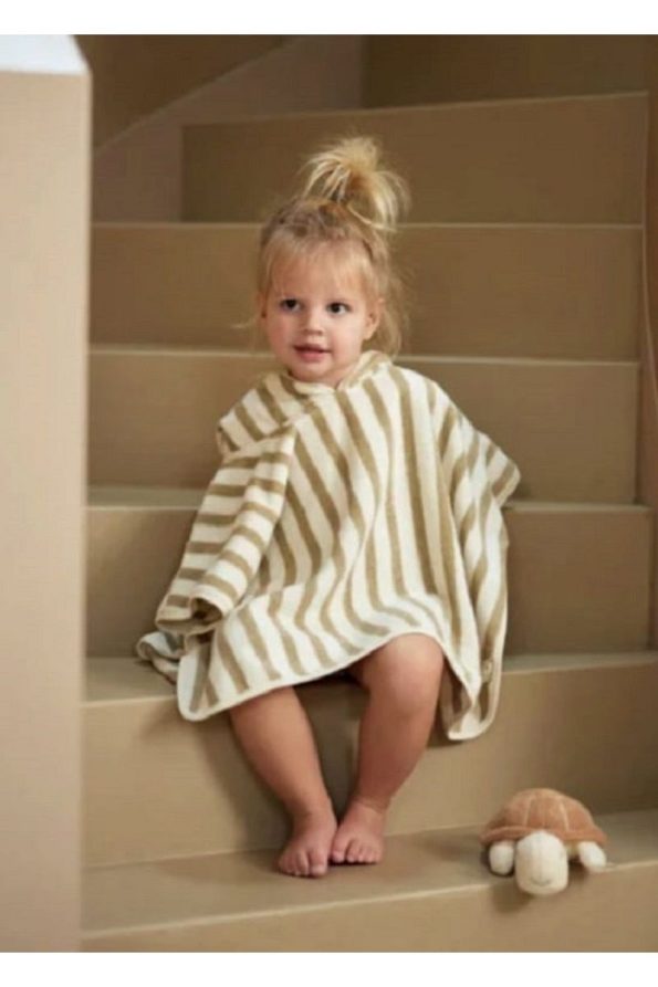 100% Cotton Striped Kids' Beach and Bath Poncho