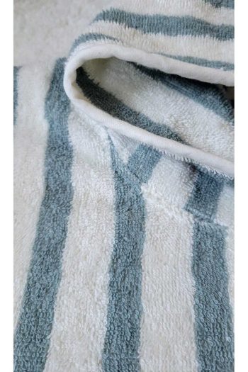 100% Cotton Striped Aqua Beach Towel Poncho for Kids