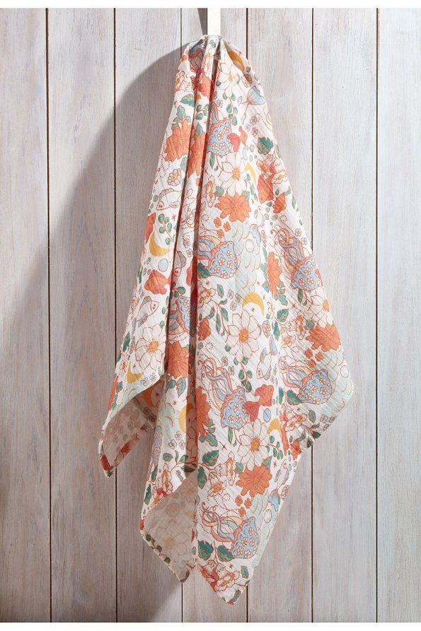 Tuğba Swan Double Layer Muslin Cover - Summer Vibe - Design 9