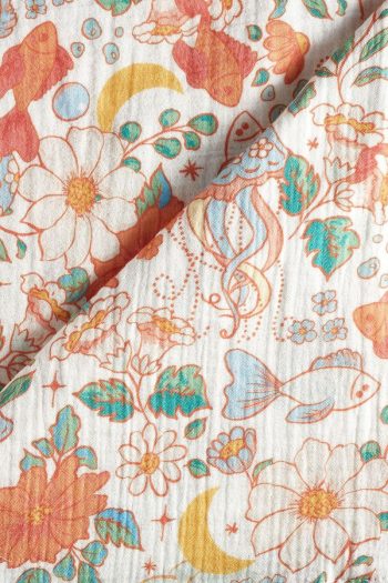 Tuğba Swan Double Layer Muslin Cover - Summer Vibe - Design 9