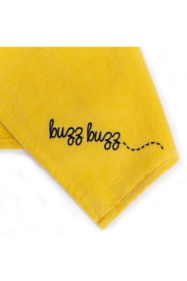 Milk & Moo Bee Buzz Velvet Hooded Bath Towel