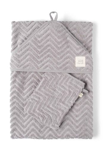 Little Gusto Swaddle Towel and Pouch Set Newborn Grey Organic Cotton