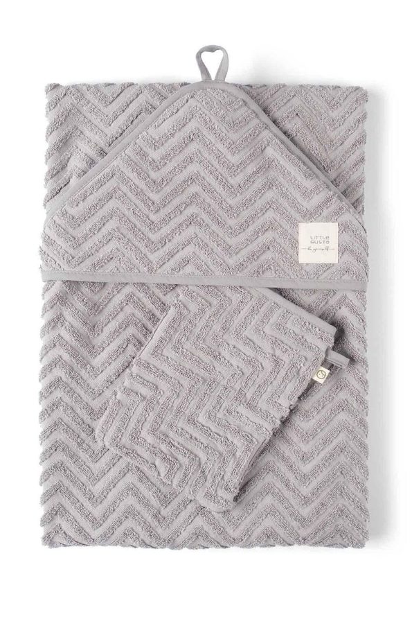 Little Gusto Swaddle Towel and Pouch Set Newborn Grey Organic Cotton