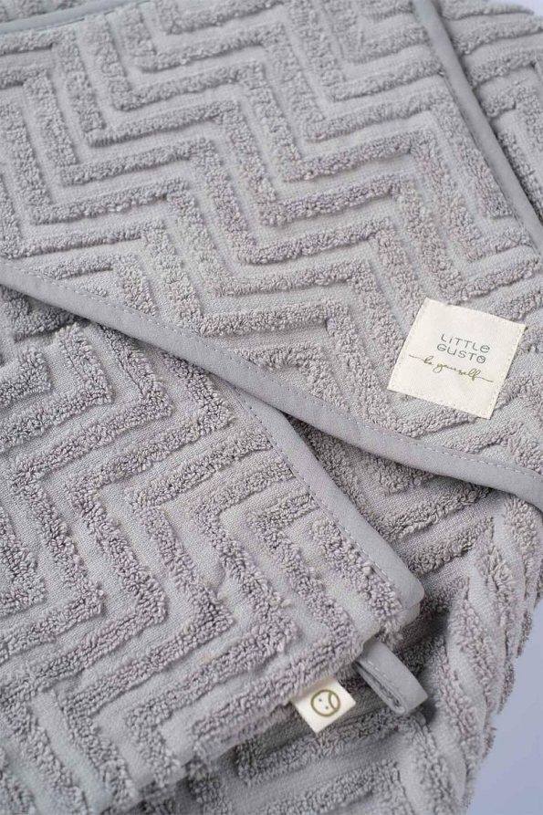 Little Gusto Swaddle Towel and Pouch Set Newborn Grey Organic Cotton