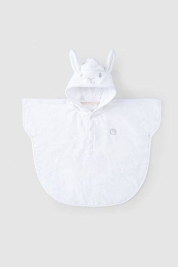 Little Gusto Organic Cotton Baby Lamb Towel White Poncho
