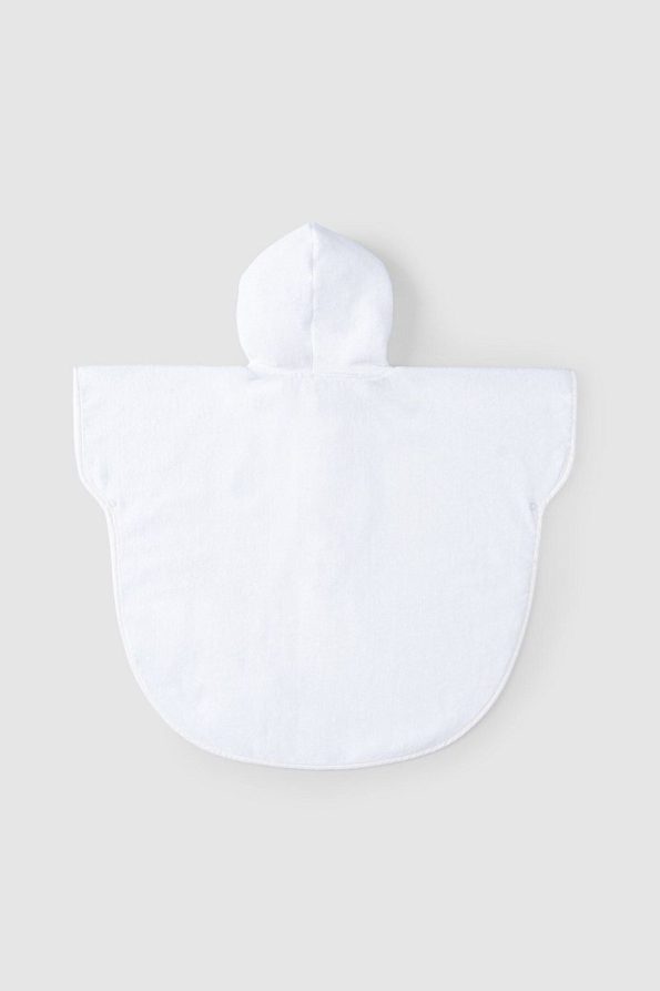 Little Gusto Organic Cotton Baby Lamb Towel White Poncho