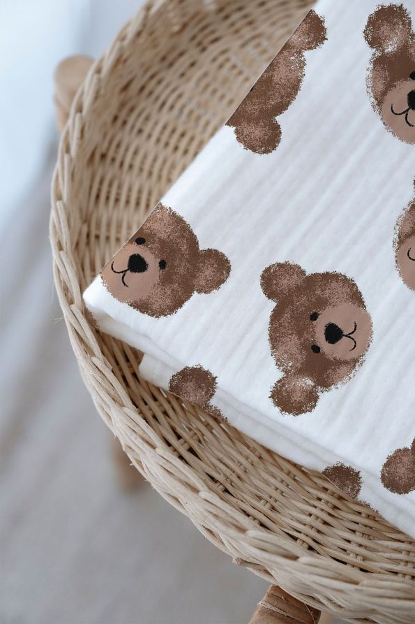 Tuğba Swan 4-Layer Muslin Blanket (100x120) - Tiny Bear
