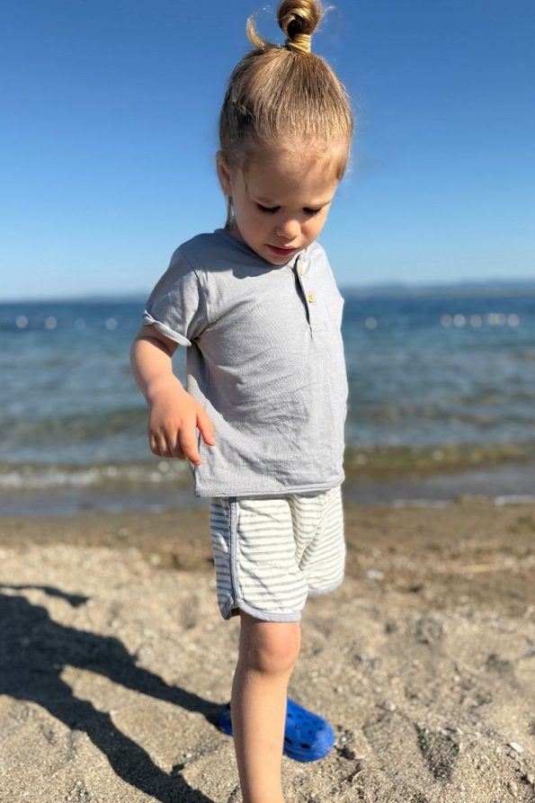 Minipodium Baby Boy Button Pocket T-shirt and Shorts Summer Set
