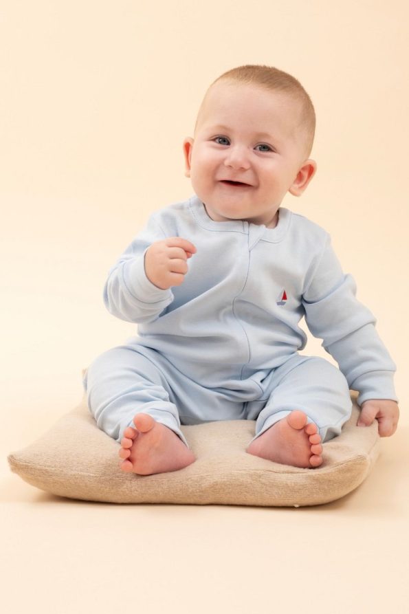 Vauva Long Sleeve Embroidered Zippered Sleep Suit for Baby Boys and Girls