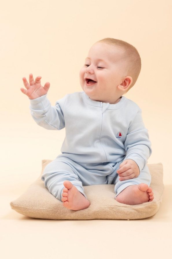 Vauva Long Sleeve Embroidered Zippered Sleep Suit for Baby Boys and Girls