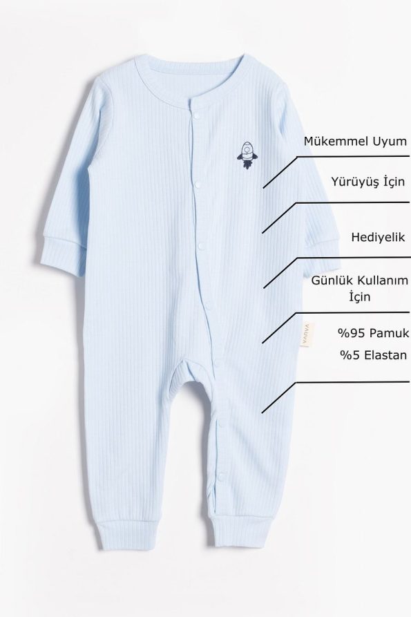 Vauva 2-Pack Long Sleeve Snapsuit Pajama for Babies
