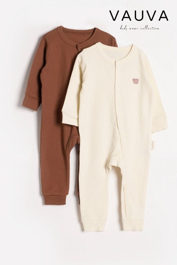 Vauva 2-Piece Snap Pajama Jumpsuit for Babies and Kids