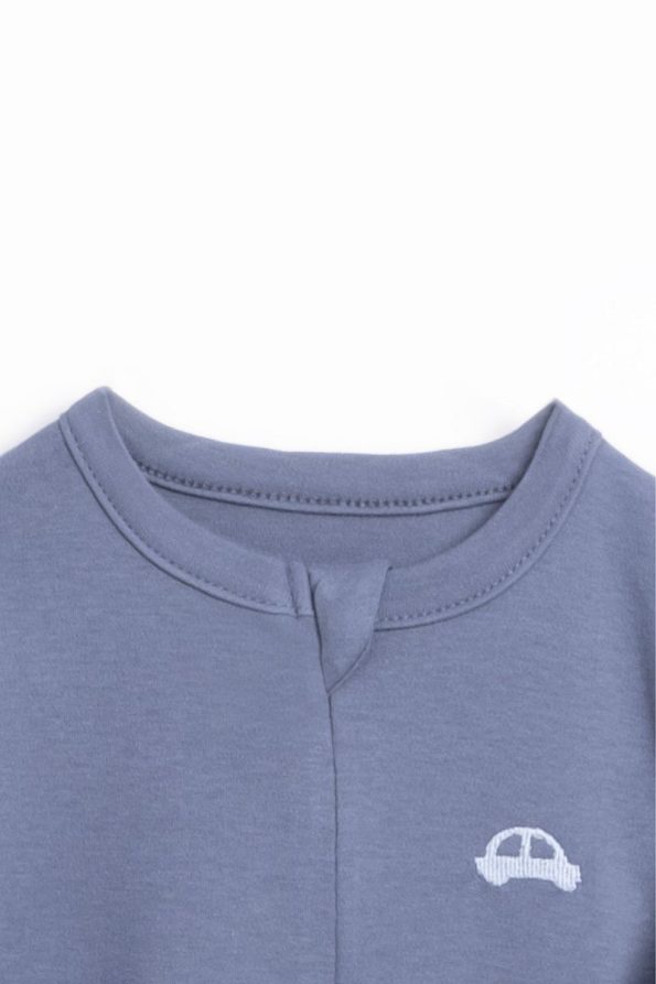 Baby Boy Girl Long Sleeve Embroidered Zipper Sleep Suit