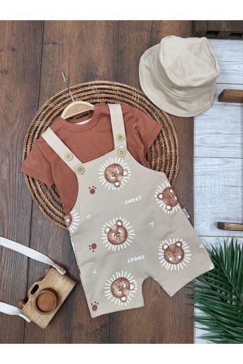 Bolly Baby Sweet Bear Printed Summer Overall Set for Boys