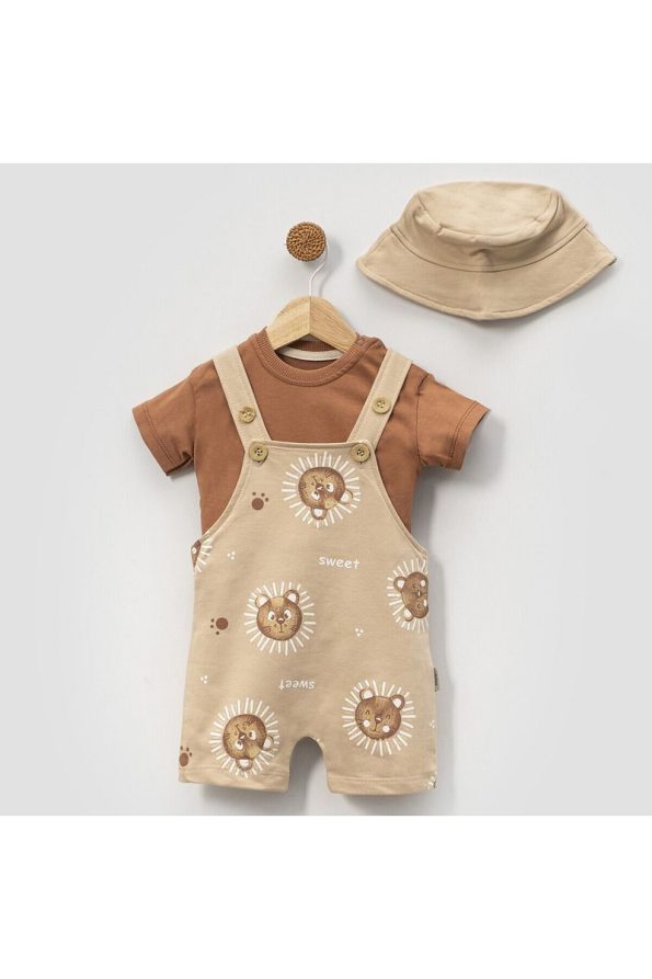 Bolly Baby Sweet Bear Printed Summer Overall Set for Boys