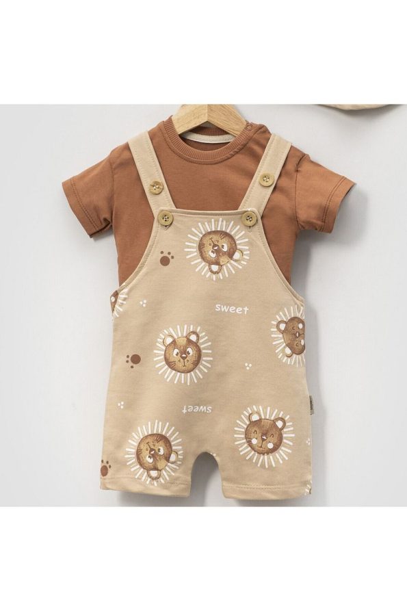 Bolly Baby Sweet Bear Printed Summer Overall Set for Boys