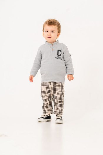JNF Kids Boys Checkered Muslin Two-Piece Set