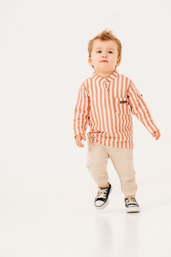 JNF Kids Boy's Striped Shirt Two-Piece Set